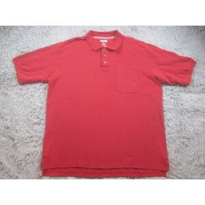 Duluth Mens XL Tal Shirt Collared Red 1/4 Button‎ Short Sleeve Casual Polo